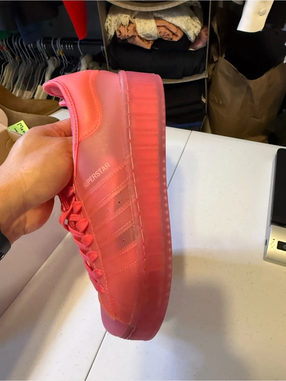 adidas Original super star jelly shoes solar pink